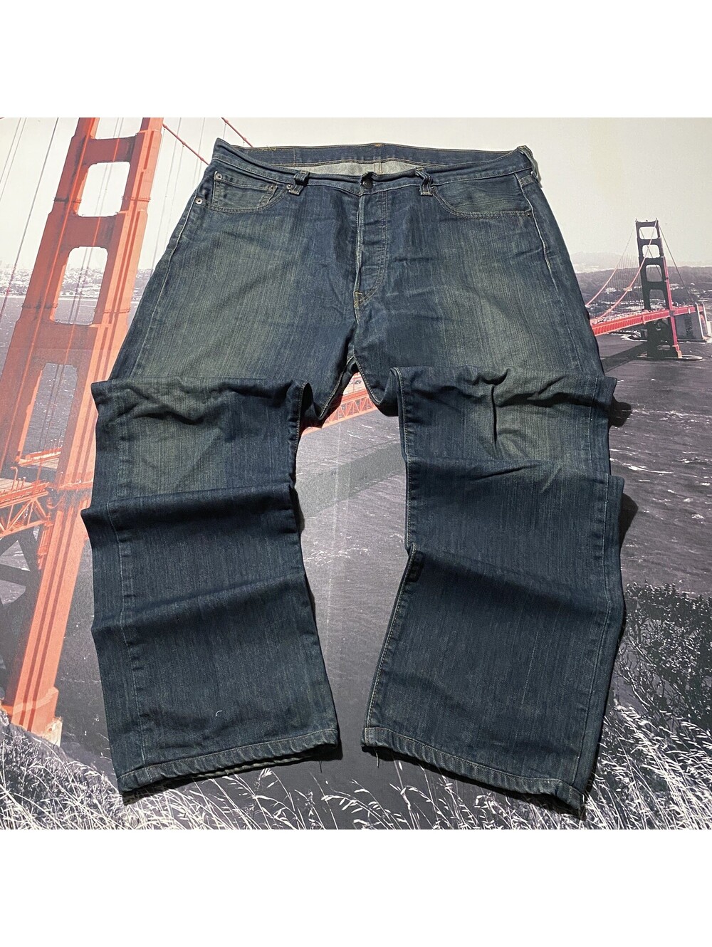 Levi's 501 Original Fit Blue Straight Denim Jeans Mens 36x32 (36x30) Button Fly